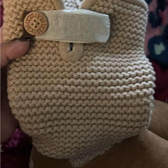 Cozy Tan Knit and Suede Boots nwt sz 8 - Picture 3 of 5